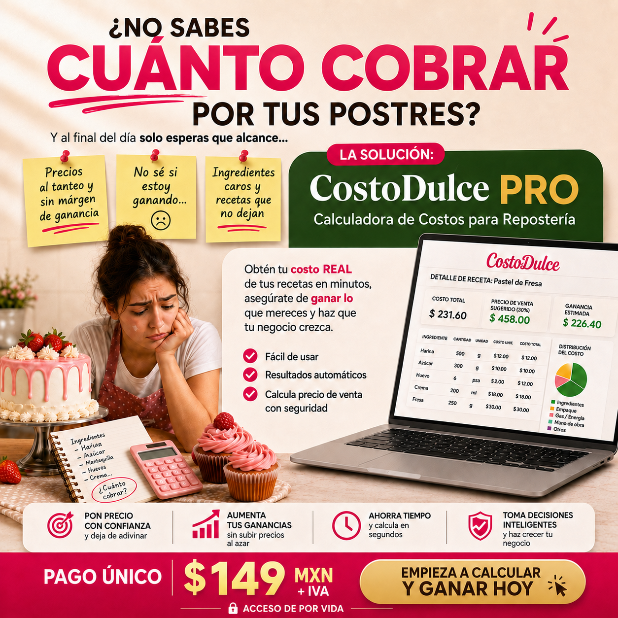 CostoDulce Estándar - Sistema para repostería rentable